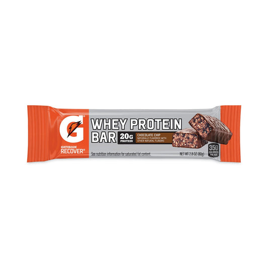 Gatorade® Recover Chocolate Chip Whey Protein Bar, 2.8 oz Bar, 12 Bars/Carton