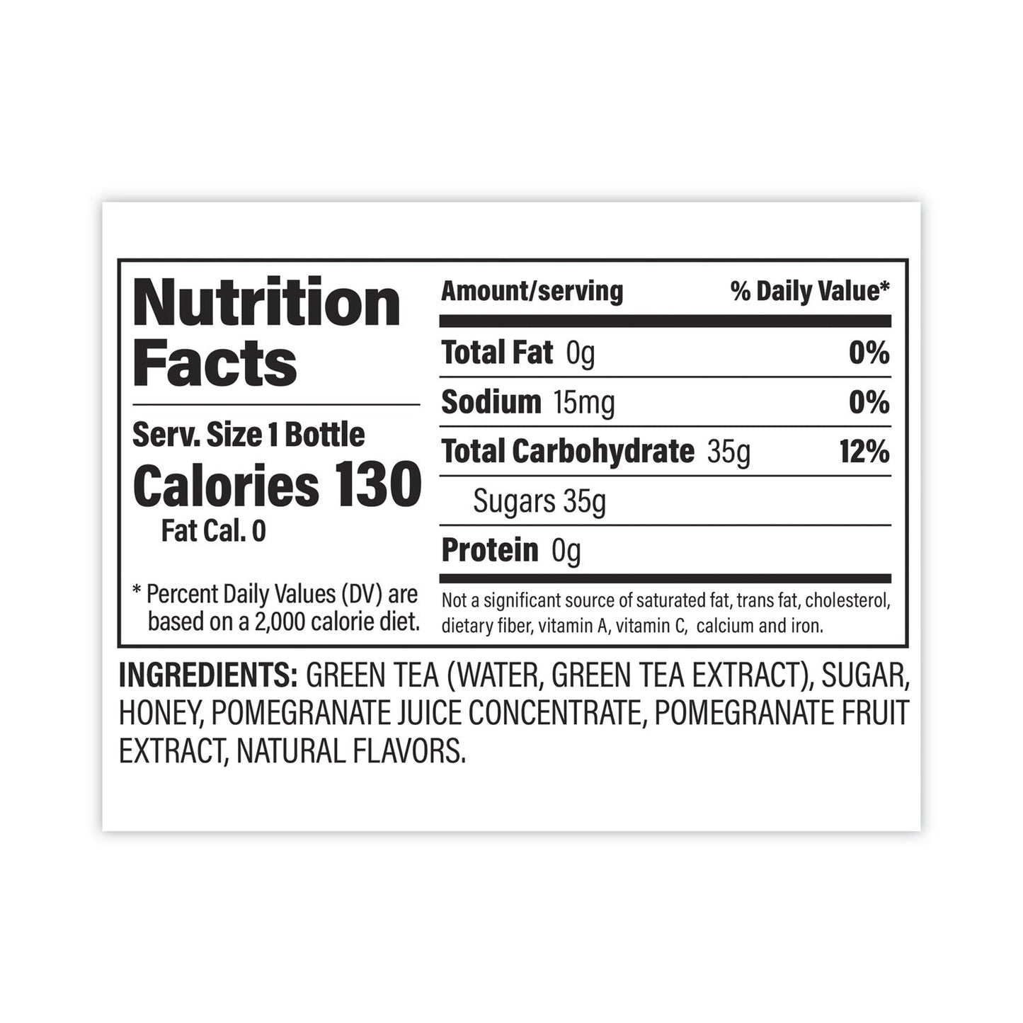 POM Wonderful Antioxidant Super Tea, Pomegranate Honey Green Tea, 12 oz Bottles, 6/Carton