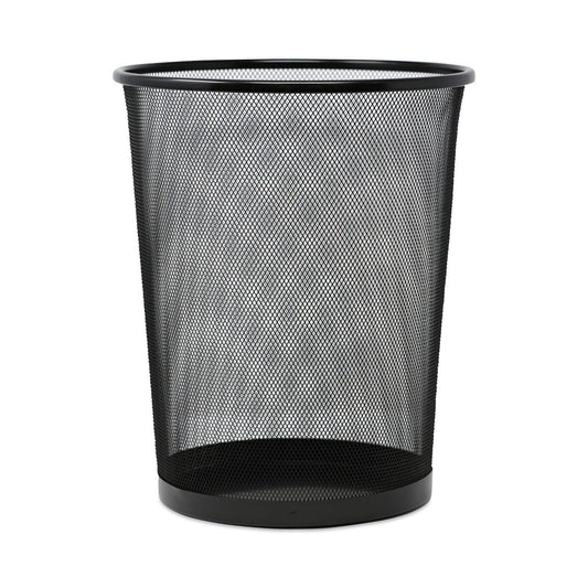 Universal® Mesh Wastebasket, 18 qt, Steel Mesh, Black