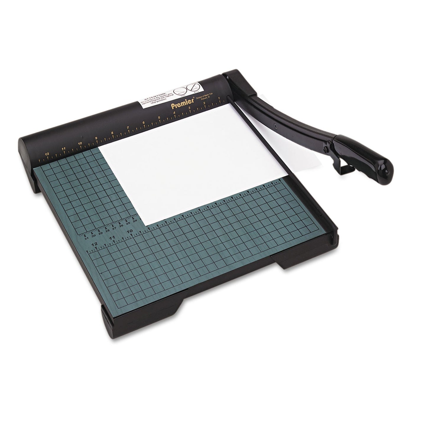 Premier® The Original Green Paper Trimmer, 20 Sheets, 12" Cut Length, Wood Base, 12.5 X 12