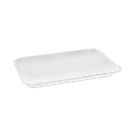 Pactiv Evergreen Meat Tray, #4 Shallow, 9.13 x 7.13 x 0.65, White, Foam, 500/Carton