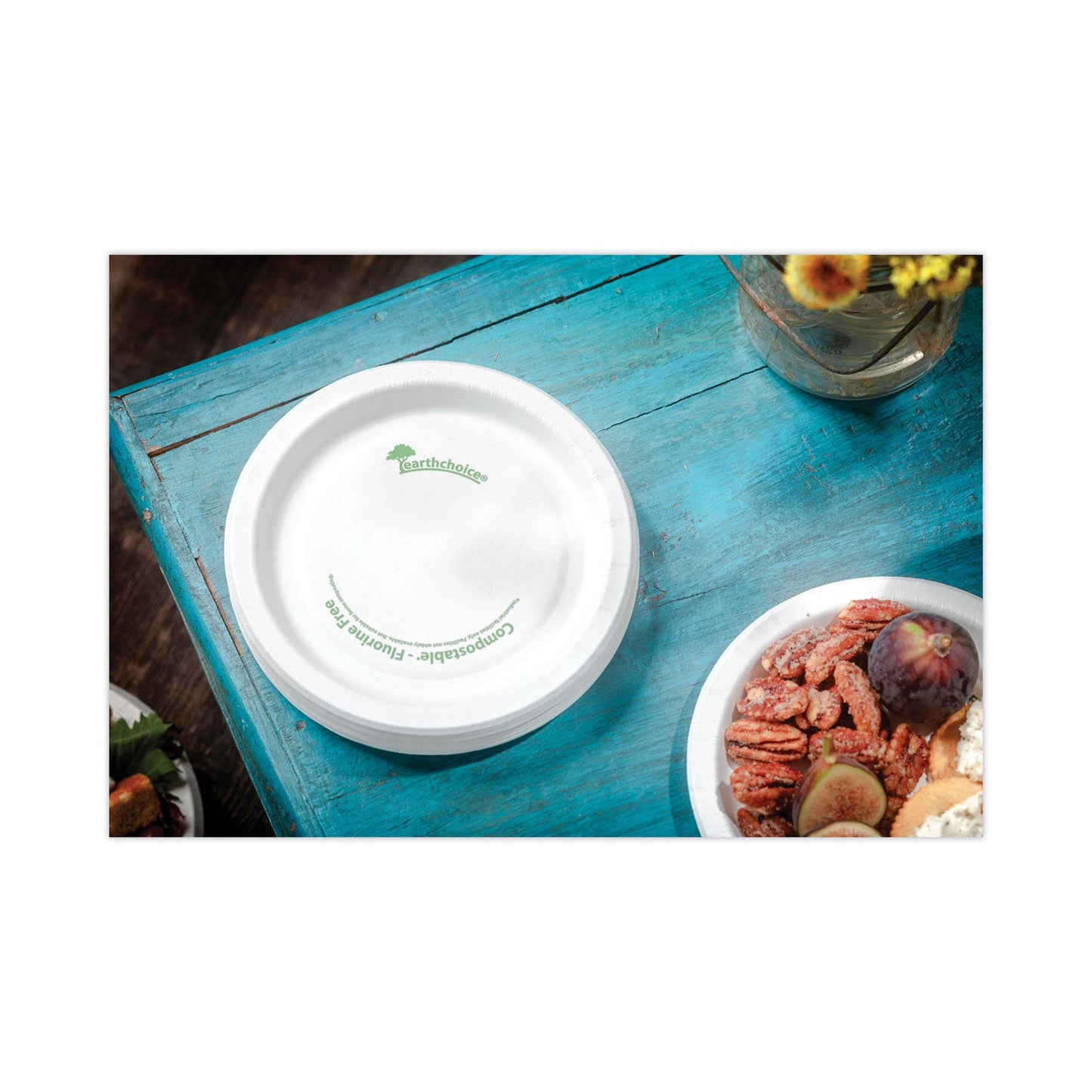 Pactiv Evergreen EarthChoice Pressware Compostable Dinnerware, Plate, Paper, 10" dia, White, 300/Carton