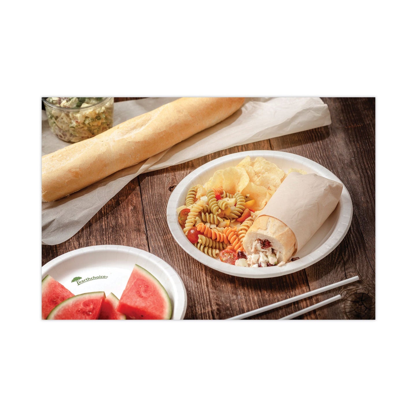 Pactiv Evergreen EarthChoice Pressware Compostable Dinnerware, Plate, Paper, 10" dia, White, 300/Carton