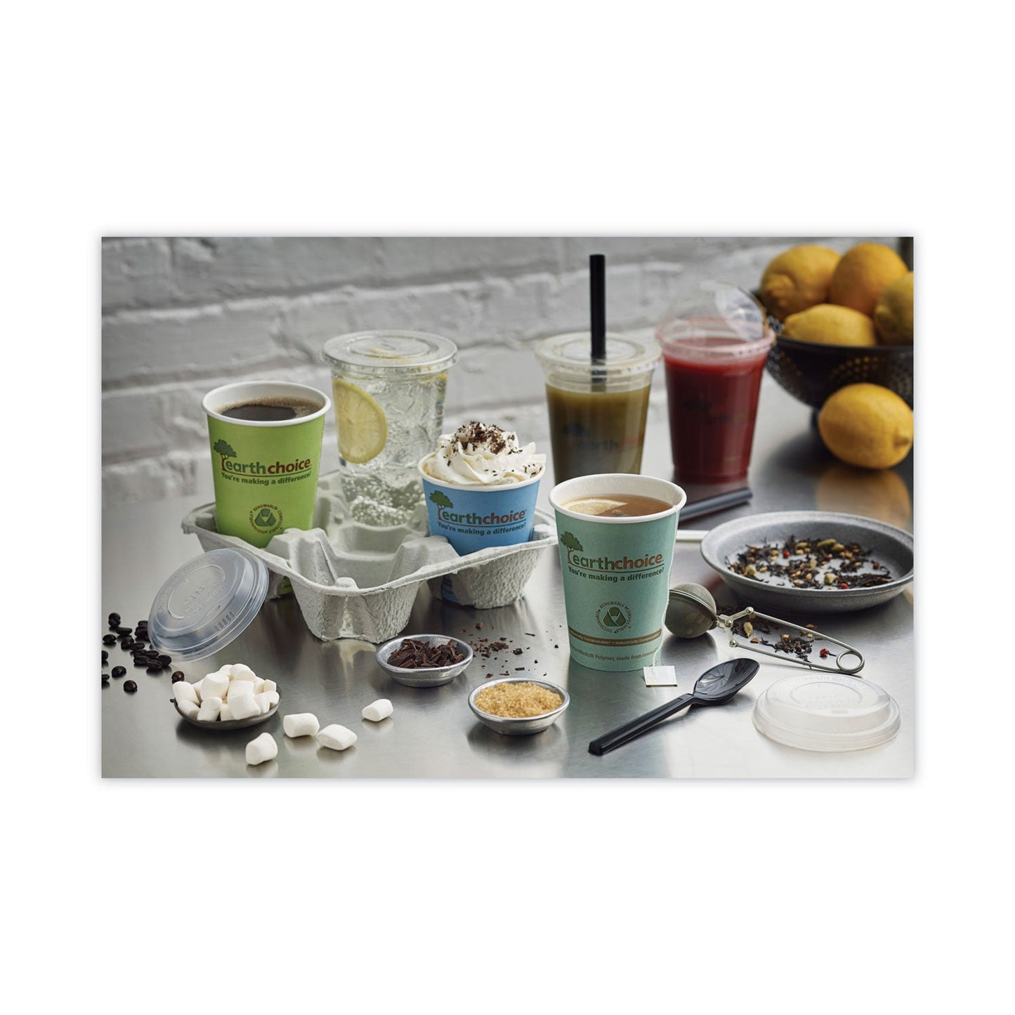 Pactiv Evergreen EarthChoice Carry-Safe Beverage Carrier, 8 oz to 32 oz, Four Cups + Food Tray, Natural, 300/Carton