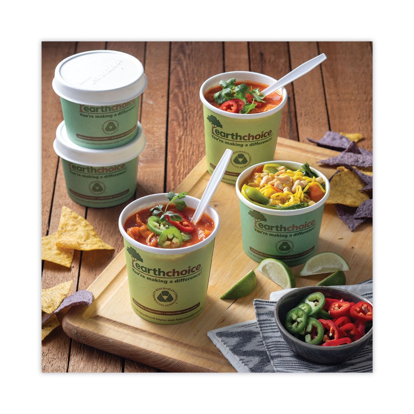 Pactiv Evergreen EarthChoice Compostable Soup Cup, Medium, 12 oz, 3.63" Diameter x 3.63" h, Teal, Paper, 500/Carton