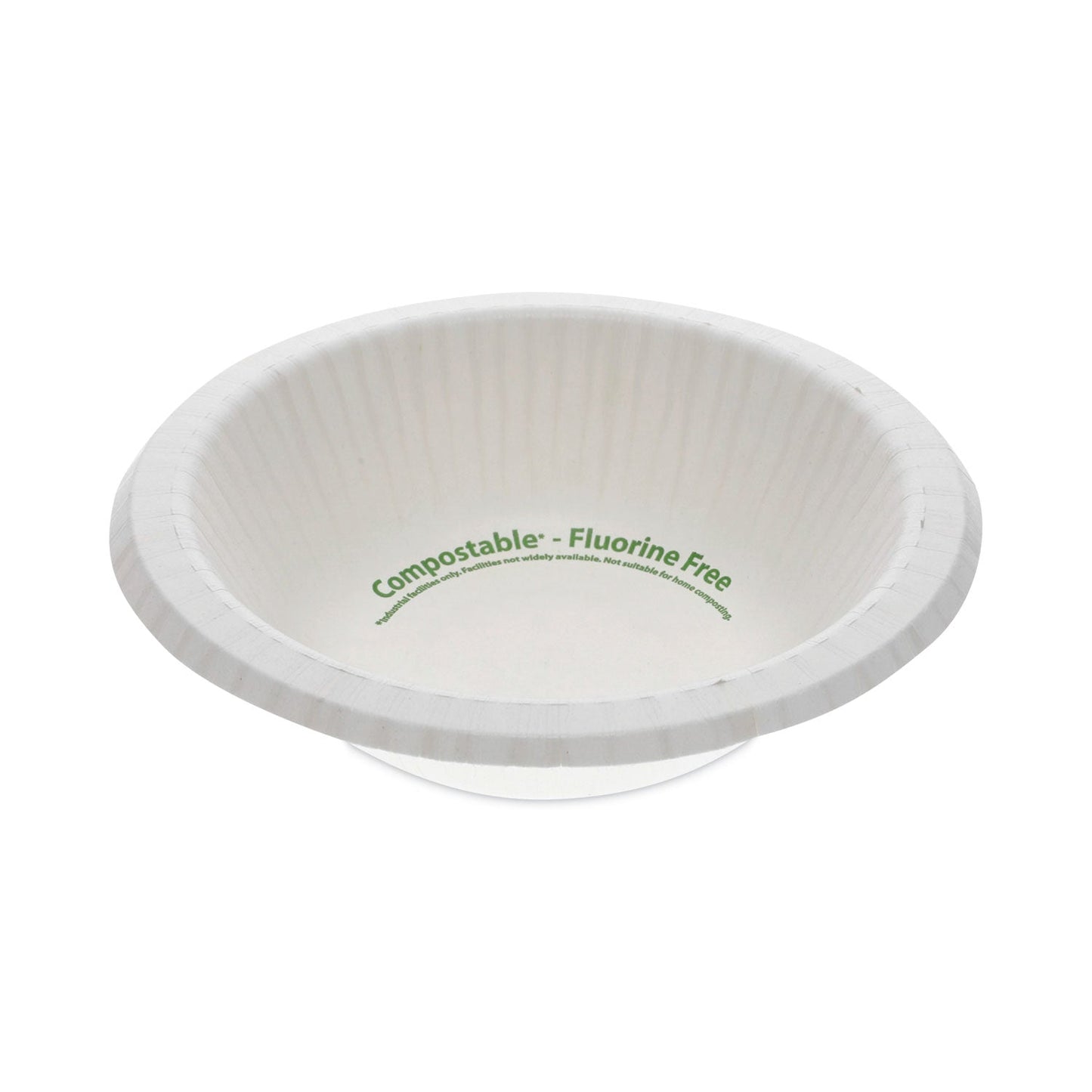Pactiv Evergreen EarthChoice Pressware Compostable Dinnerware, Bowl, Paper, 12 oz, White, 750/Carton