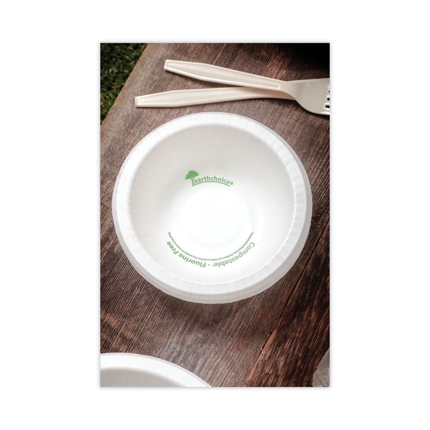 Pactiv Evergreen EarthChoice Pressware Compostable Dinnerware, Bowl, Paper, 12 oz, White, 750/Carton