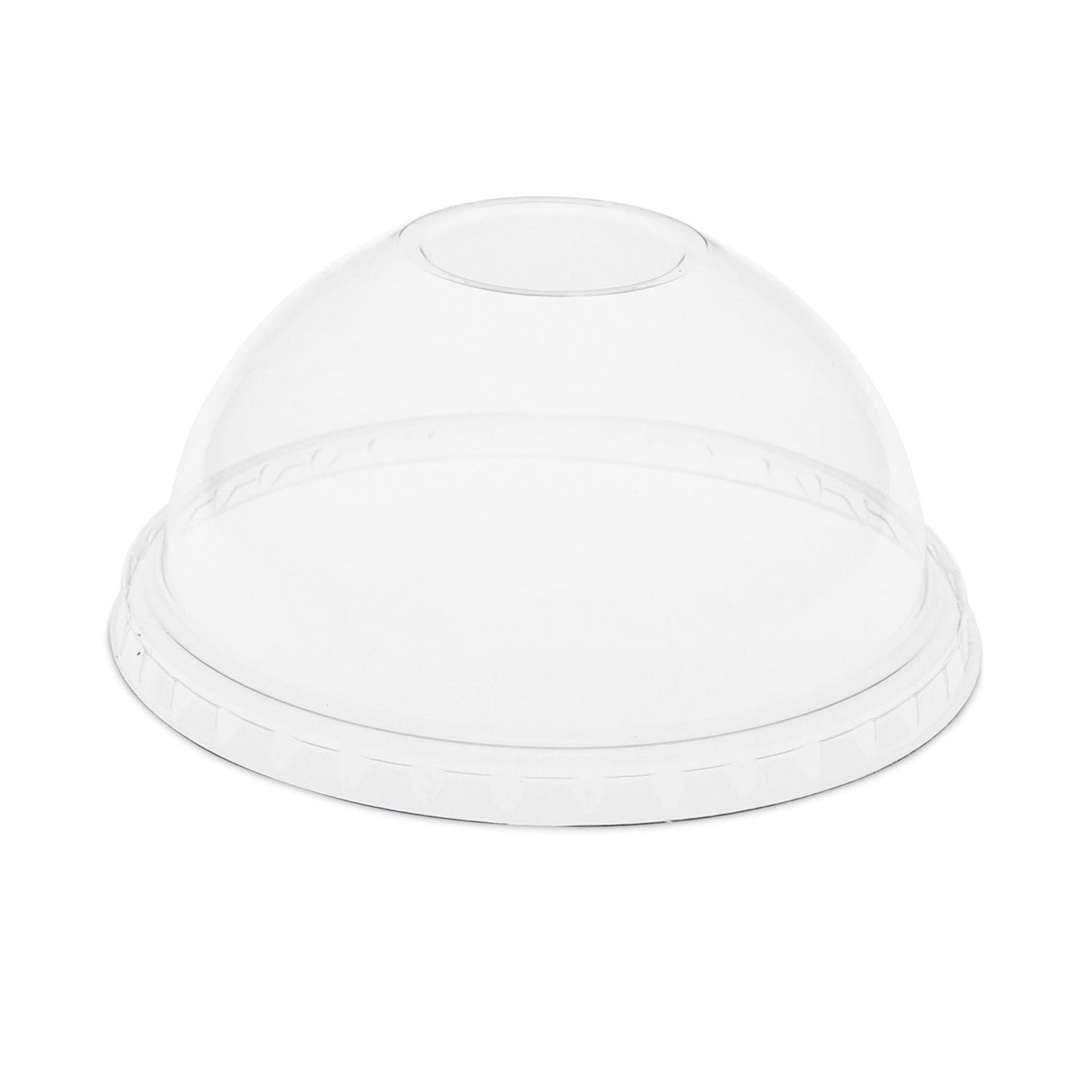 Pactiv Evergreen EarthChoice Strawless RPET Lid, Dome Lid, Fits 12 oz to 24 oz "B" Cups, Plastic, Clear, 1,020/Carton
