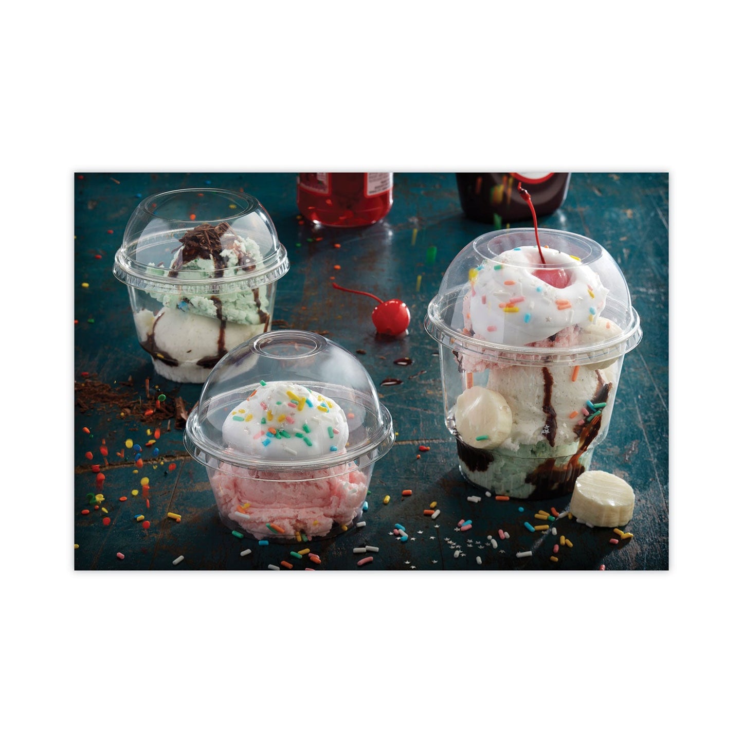 Pactiv Evergreen EarthChoice Strawless RPET Lid, Dome Lid, Fits 12 oz to 24 oz "B" Cups, Plastic, Clear, 1,020/Carton