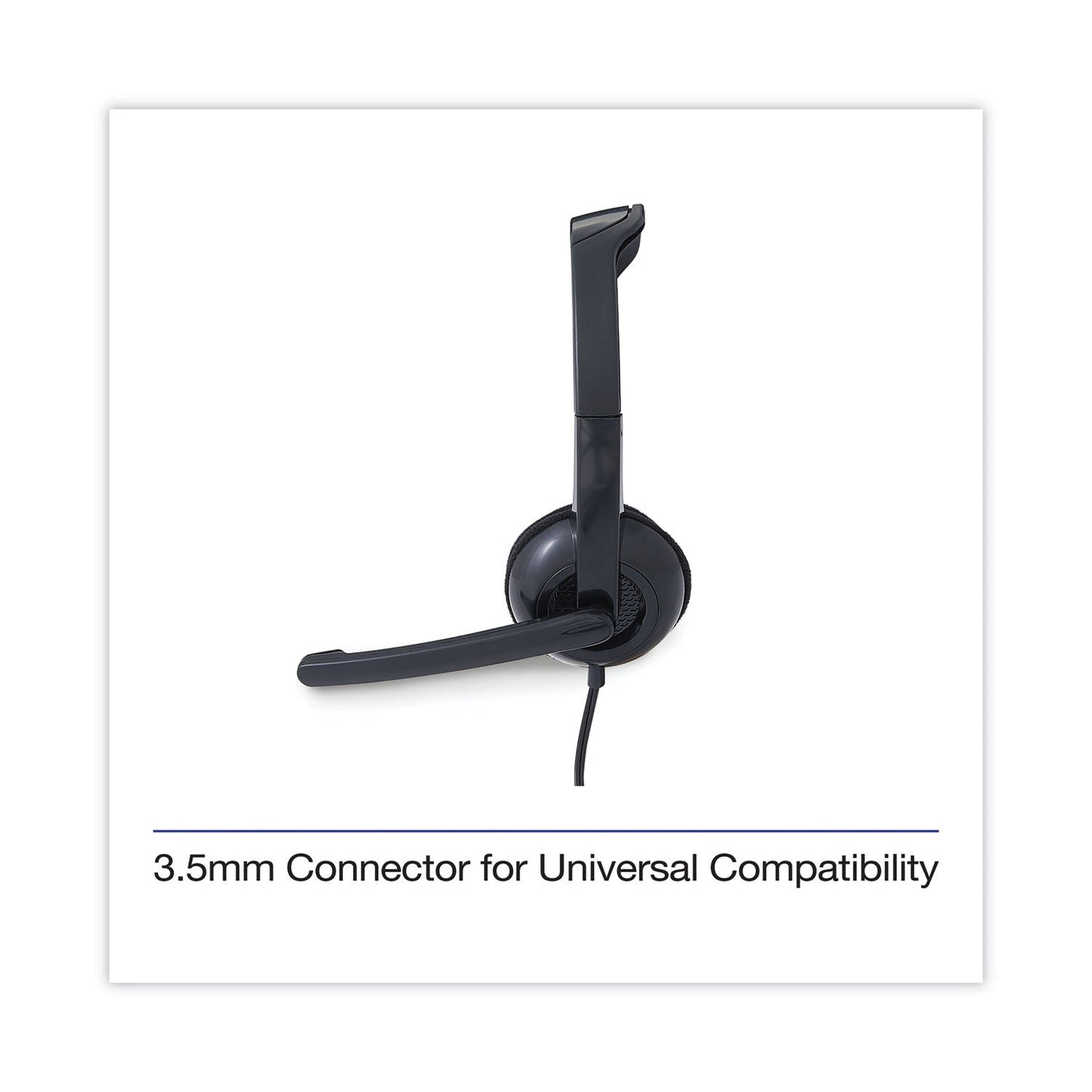 Verbatim® 70721 Binaural Over The Head Headset with Microphone, Black