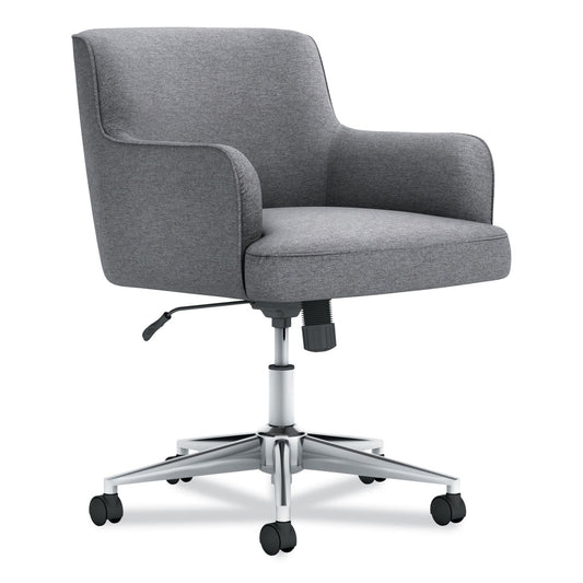 HON® Matter Multipurpose Chair, 23" x 24.8" x 34", Light Gray Seat, Light Gray Back, Chrome Base