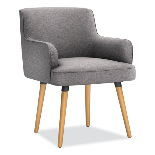 HON® Matter Multipurpose Chair, 23" x 24.8" x 34", Light Gray Seat/Back, Natural Wood Base