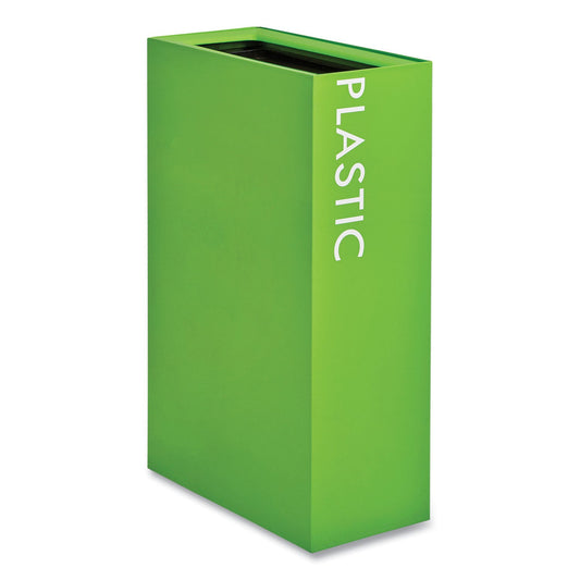 Safco® Mixx Recycling Center Rectangular Receptacle, 29 gal, Steel, Green