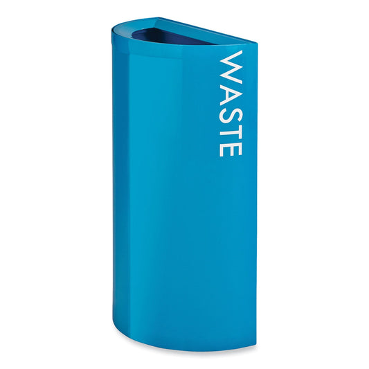 Safco® Mixx Recycling Center Half-Round Receptacle, 23 gal, Steel, Blue