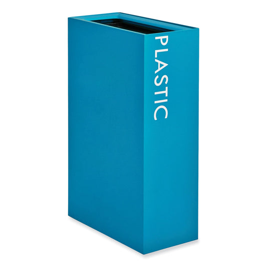 Safco® Mixx Recycling Center Rectangular Receptacle, 29 gal, Steel, Blue