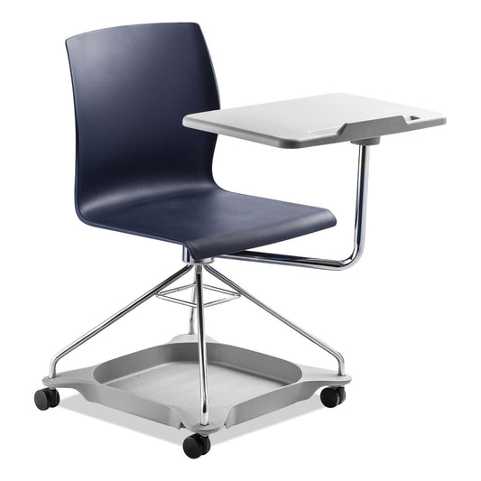 NPS® CoGo Mobile Tablet Chair, Supports Up to 440 lb, 18.75" Seat Height, Blue Seat, Blue Back, Chrome Frame