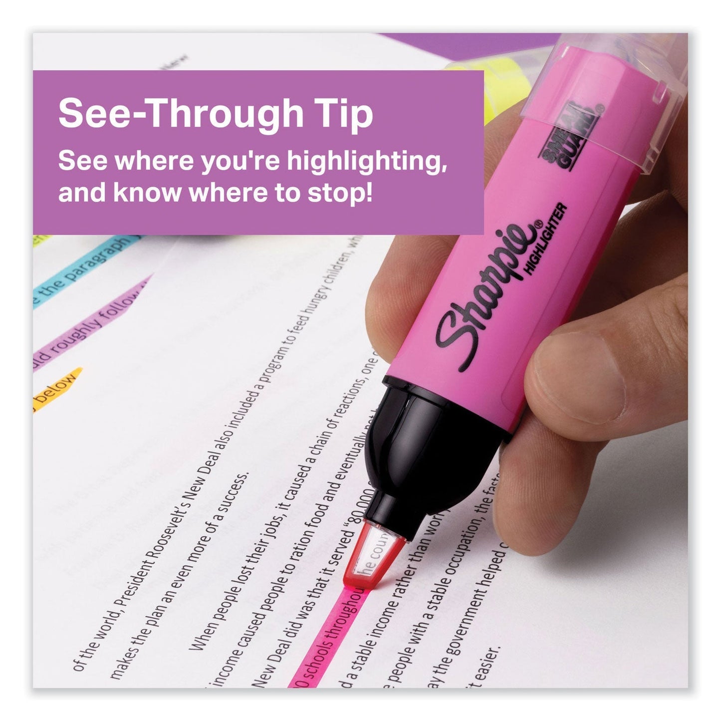 Sharpie® Clearview Pen-Style Highlighter, Assorted Ink Colors, Chisel Tip, Assorted Barrel Colors, 8/pack