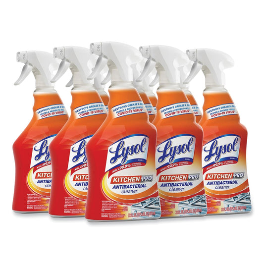 LYSOL® Brand Kitchen Pro Antibacterial Cleaner, Citrus Scent, 22 Oz Spray Bottle, 9/carton