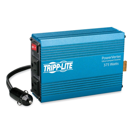 Tripp Lite by Eaton PowerVerter Ultra-Compact Car Inverter, 375 W, 12 V Input/120 V Output, 2 AC Outlets