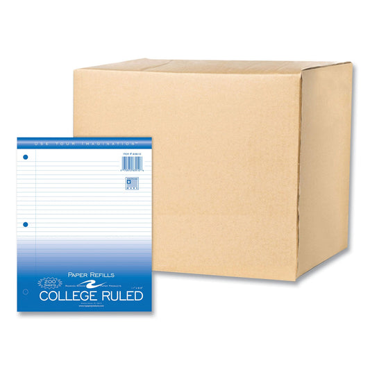 Roaring Spring® Loose Leaf Paper, 8.5 x 11, 3-Hole Punched, College Rule, White, 200 Sheets/Pack, 24 Packs/Carton