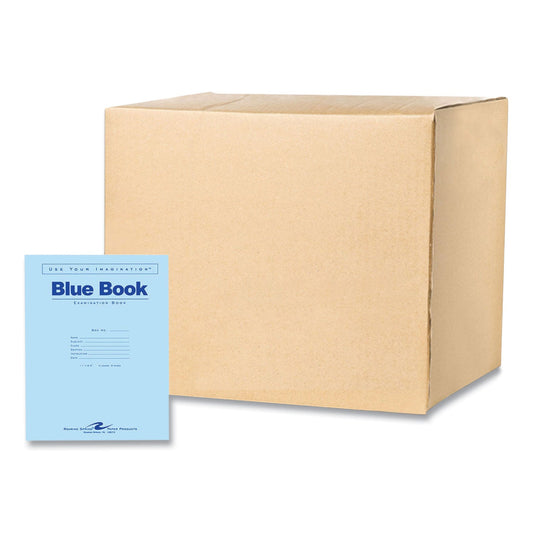 Roaring Spring® Examination Blue Book, Wide/Legal Rule, Blue Cover, (4) 8.5 x 11 Sheets, 600/Carton