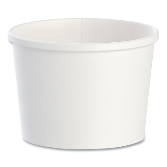 SOLO® Flexstyle Double Poly Paper Containers, 12 oz, 3.6" Diameter, White, Paper, 25/Bag, 20 Bags/Carton
