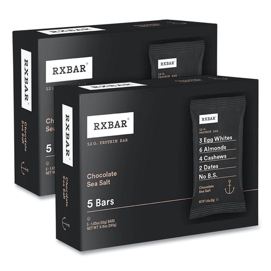 RXBAR® Adult Bars, Chocolate Sea Salt, 1.83 oz Bar, 5 Bars/Box, 2 Boxes/Carton