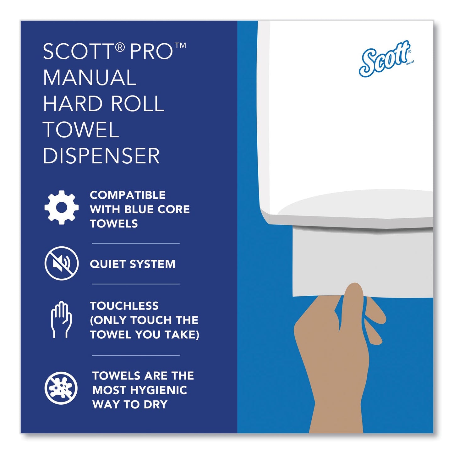 Scott® Pro Mod Manual Hard Roll Towel Dispenser, 12.66 X 9.18 X 16.44, Smoke