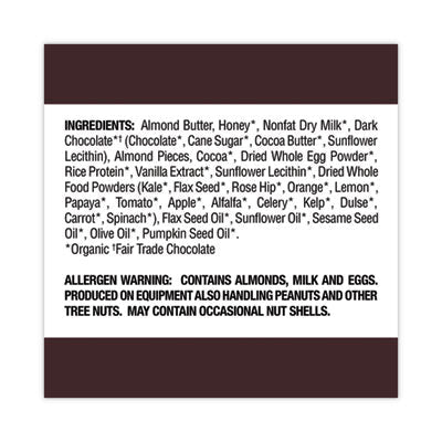 Perfect Bar® Refrigerated Protein Bar, Dark Chocolate Almond, 2.2 oz Bar, 16/Carton